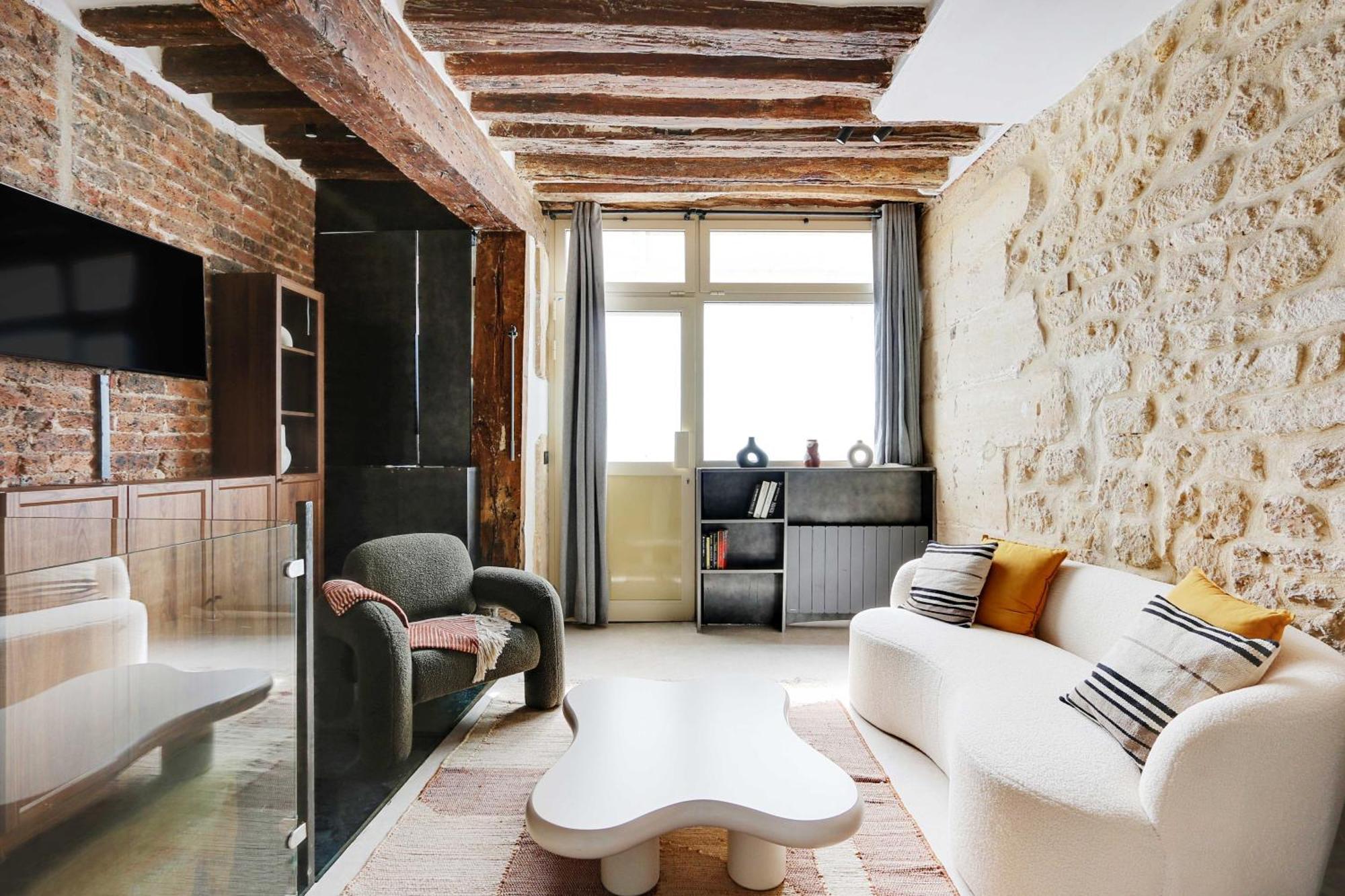 Appartement Refinement & Parisian Charm - Marais Parijs